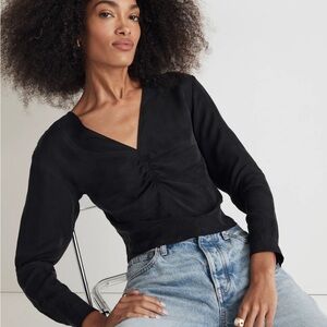 NWT Madewell Brushed Ruched-Front Top. BRAND NEW WITH TAGS